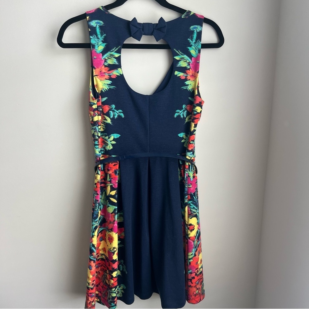 Candie's Blue Halter Cut Out Mini Dress - Picture 3 of 8
